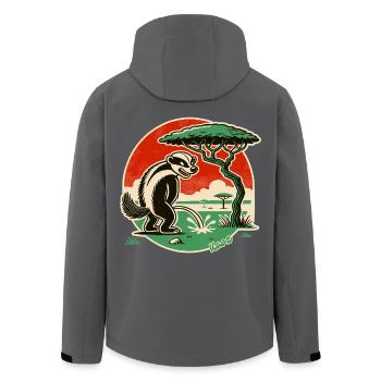 Honigdachs macht Pause in der Wüste - Recycelte Männer Softshell-Jacke von Stanley/Stella - Anthrazit - Hinten - AI Model Male 185 light (185cm)