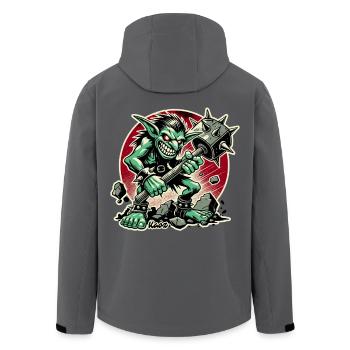 Fieser Goblin mit großem Hammer - Recycelte Männer Softshell-Jacke von Stanley/Stella - Anthrazit - Hinten - AI Model Male 185 light (185cm)