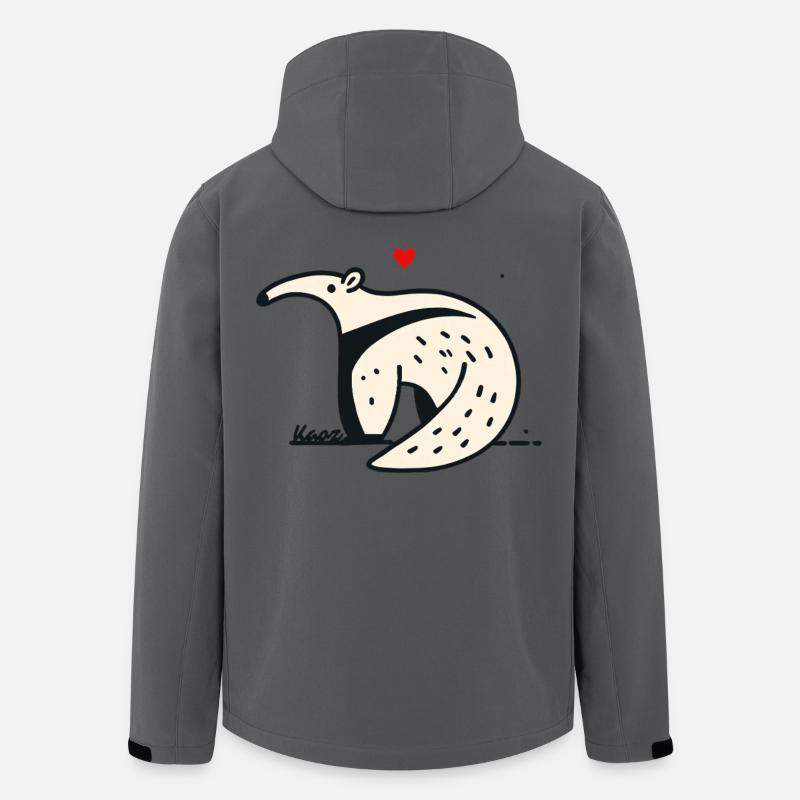 Drôle de fourmilier avec cœur - Veste softshell homme en polyester recyclé Stanley/Stella - charbon