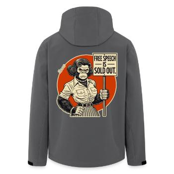 Gorilla mit Schild: Meinungsfreiheit ausverkauft - Recycelte Männer Softshell-Jacke von Stanley/Stella - Anthrazit - Hinten - AI Model Male 185 light (185cm)