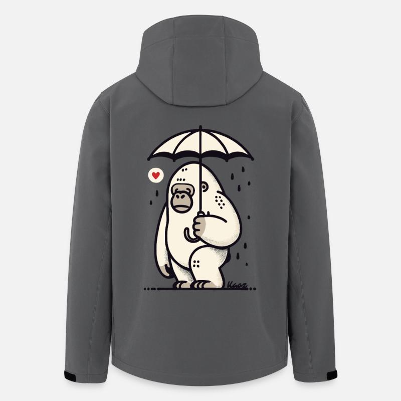Trauriger Gorilla mit Regenschirm - Recycelte Männer Softshell-Jacke von Stanley/Stella - Anthrazit