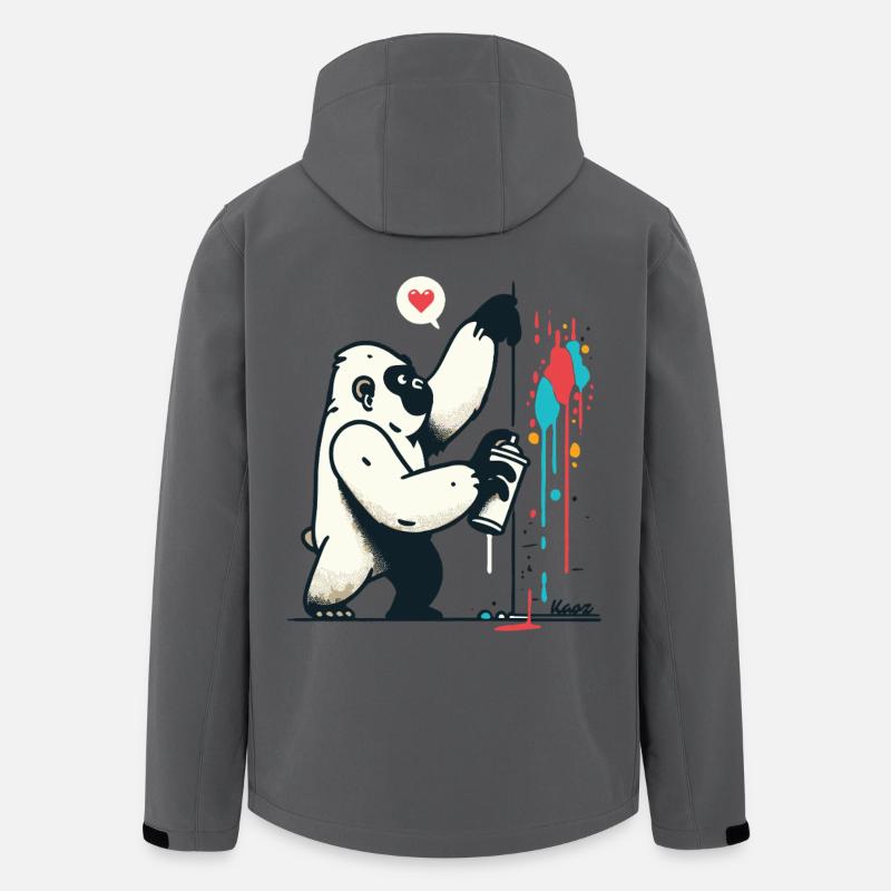Graffiti-Gorilla mit Spraydose - Recycelte Männer Softshell-Jacke von Stanley/Stella - Anthrazit