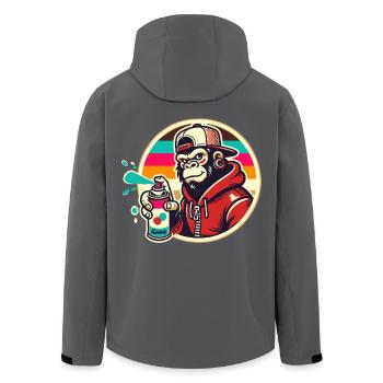 Graffiti Gorilla mit Spraydose - Recycelte Männer Softshell-Jacke von Stanley/Stella - Anthrazit - Hinten - AI Model Male 185 light (185cm)