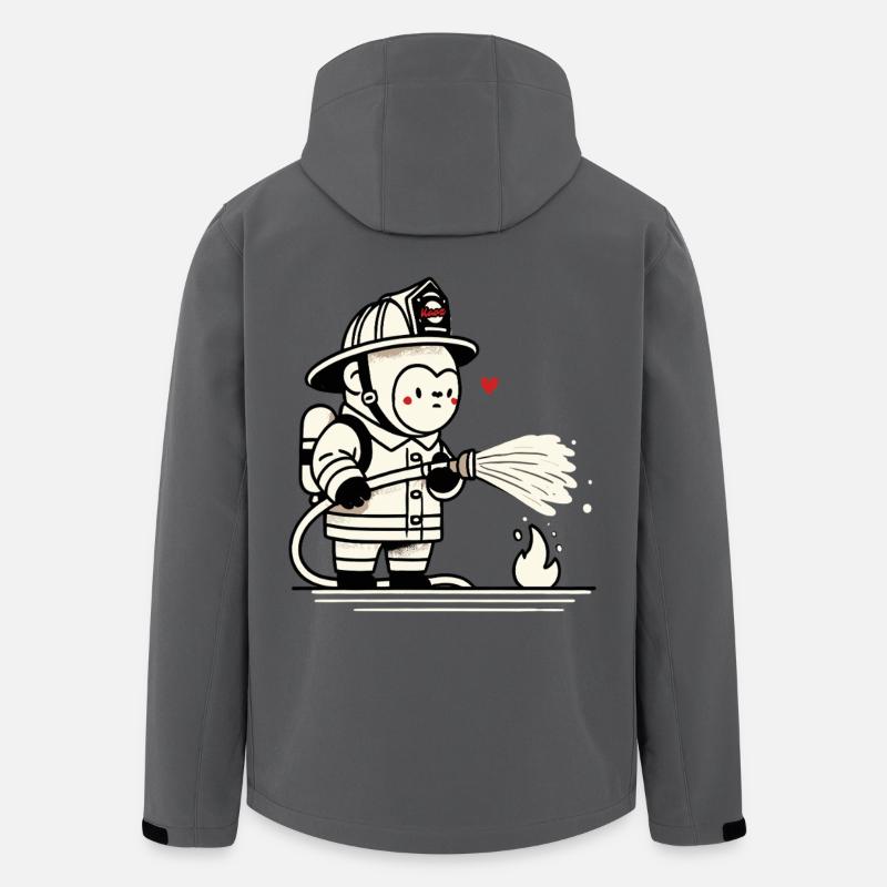 Petit gorille pompier - Veste softshell homme en polyester recyclé Stanley/Stella - charbon