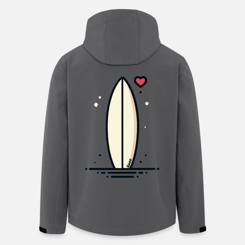 Retro Surfbrett mit Herz - Recycelte Männer Softshell-Jacke von Stanley/Stella - Anthrazit