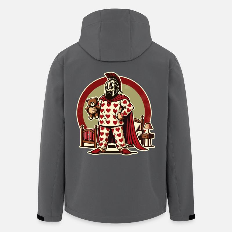Grumpy Spartan in heart pajamas - Men’s Recycled Softshell Jacket by Stanley/Stella - anthracite