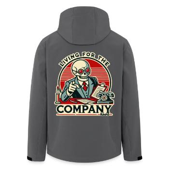 Büro-Leben für die Firma, Arbeiten bis zum Tod - Recycelte Männer Softshell-Jacke von Stanley/Stella - Anthrazit - Hinten - AI Model Male 185 light (185cm)