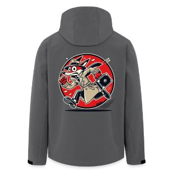Agent Fuchs – Spion auf geheimer Mission - Recycelte Männer Softshell-Jacke von Stanley/Stella - Anthrazit - Hinten - AI Model Male 185 light (185cm)