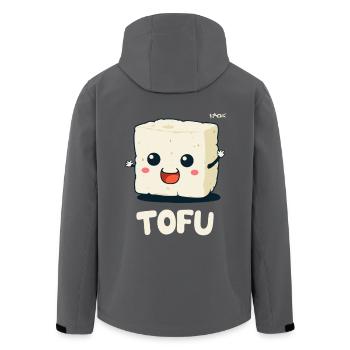 Süßer Tofu Cartoon – Lustiges Veggie Design - Recycelte Männer Softshell-Jacke von Stanley/Stella - Anthrazit - Hinten - AI Model Male 185 light (185cm)
