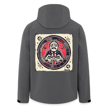 Intensiver Gamer im Anzug und Retro-Style - Recycelte Männer Softshell-Jacke von Stanley/Stella - Anthrazit - Hinten - AI Model Male 185 light (185cm)
