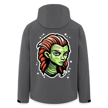 Grüne Alien-Frau – Sci-Fi Tattoo Style - Recycelte Männer Softshell-Jacke von Stanley/Stella - Anthrazit - Hinten - AI Model Male 185 light (185cm)