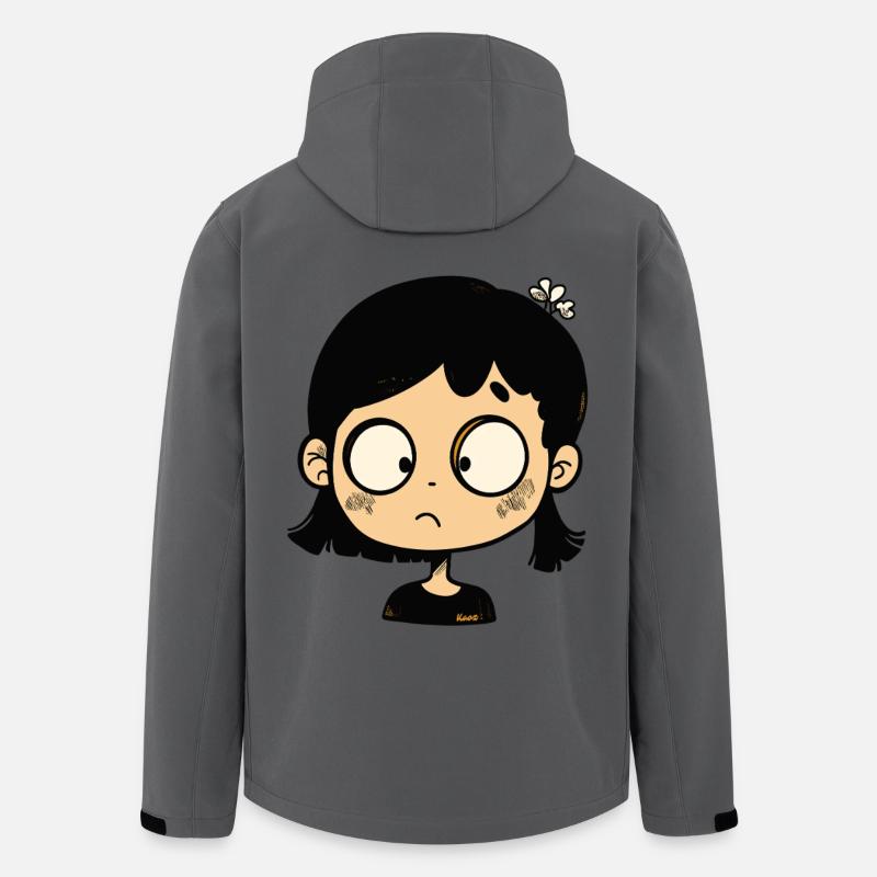 Nachdenkliches Cartoon-Mädchen - Recycelte Männer Softshell-Jacke von Stanley/Stella - Anthrazit