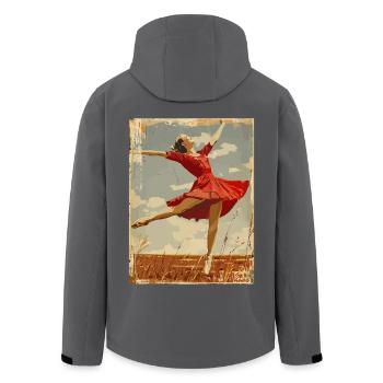 Vintage Ballerina auf dem Feld - Recycelte Männer Softshell-Jacke von Stanley/Stella - Anthrazit - Hinten - AI Model Male 185 light (185cm)
