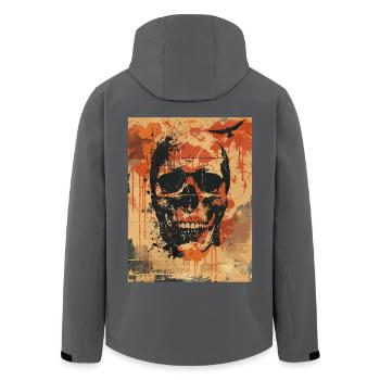 Gruseliger Totenkopf mit Raben - Recycelte Männer Softshell-Jacke von Stanley/Stella - Anthrazit - Hinten - AI Model Male 185 light (185cm)