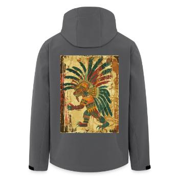 Maya-Dämonen-Gott im antiken Stil - Recycelte Männer Softshell-Jacke von Stanley/Stella - Anthrazit - Hinten - AI Model Male 185 light (185cm)