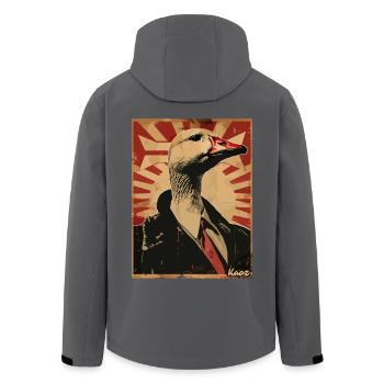 Majestätische Gans im Anzug - Recycelte Männer Softshell-Jacke von Stanley/Stella - Anthrazit - Hinten - AI Model Male 185 light (185cm)