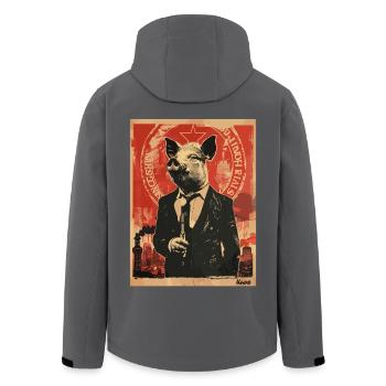 Business Schwein – Stilvoll und Erfolgreich - Recycelte Männer Softshell-Jacke von Stanley/Stella - Anthrazit - Hinten - AI Model Male 185 light (185cm)