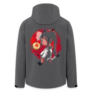 Japanisches Cartoon Mädchen rotem Mond und Lampion - Recycelte Männer Softshell-Jacke von Stanley/Stella - Anthrazit - Hinten - AI Model Male 185 light (185cm)
