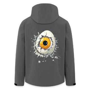 Auge im Ei – Surreales Kunstwerk - Recycelte Männer Softshell-Jacke von Stanley/Stella - Anthrazit - Hinten - AI Model Male 185 light (185cm)