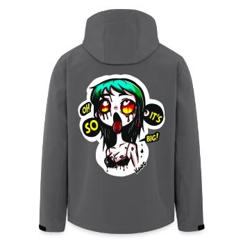 Oh, es ist so groß: Schockierter Horror Zombie - Recycelte Männer Softshell-Jacke von Stanley/Stella - Anthrazit - Hinten - AI Model Male 185 light (185cm)