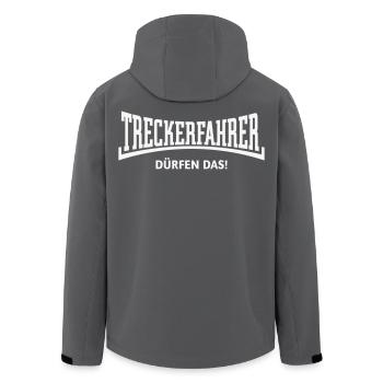Treckerfahrer Dürfen Das! Trecker Traktor Konkav W - Recycelte Männer Softshell-Jacke von Stanley/Stella - Anthrazit - Hinten - AI Model Male 185 light (185cm)