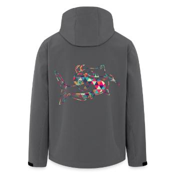 Geometrischer Wels bunt - Recycelte Männer Softshell-Jacke von Stanley/Stella - Anthrazit - Hinten - AI Model Male 185 light (185cm)