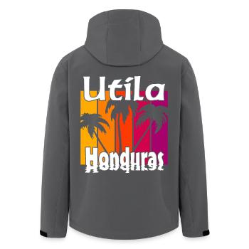Utila Honduras - Recycelte Männer Softshell-Jacke von Stanley/Stella - Anthrazit - Hinten - AI Model Male 185 light (185cm)