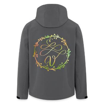 Monogramm, Buchstabe V, Kalligrafie Ornament - Recycelte Männer Softshell-Jacke von Stanley/Stella - Anthrazit - Hinten - AI Model Male 185 light (185cm)