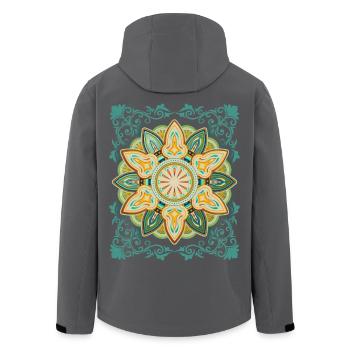Vintage-Design Mandala-Design Vintage-Mandala - Recycelte Männer Softshell-Jacke von Stanley/Stella - Anthrazit - Hinten - AI Model Male 185 light (185cm)