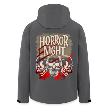 Horror Night, Spruch mit Totenkopf und Blut - Recycelte Männer Softshell-Jacke von Stanley/Stella - Anthrazit - Hinten - AI Model Male 185 light (185cm)