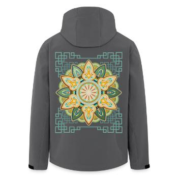 Vintage-Mandala Design 3D-Mandala - Recycelte Männer Softshell-Jacke von Stanley/Stella - Anthrazit - Hinten - AI Model Male 185 light (185cm)
