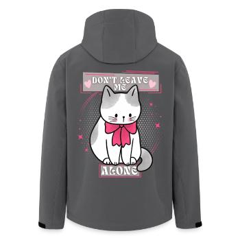 Lustige Katze sagt verlass mich nicht, Spruch - Recycelte Männer Softshell-Jacke von Stanley/Stella - Anthrazit - Hinten - AI Model Male 185 light (185cm)