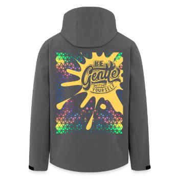 Motivation-Inspiration, Spruch Selbstliebe - Recycelte Männer Softshell-Jacke von Stanley/Stella - Anthrazit - Hinten - AI Model Male 185 light (185cm)