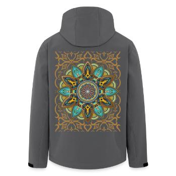 Mandala-Design, 3d-Mandala, Vintage-Arabesque - Recycelte Männer Softshell-Jacke von Stanley/Stella - Anthrazit - Hinten - AI Model Male 185 light (185cm)