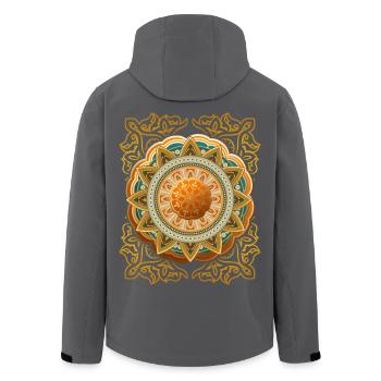 Gold-Mandala, 3d-Mandala, Vintage-Arabesque - Recycelte Männer Softshell-Jacke von Stanley/Stella - Anthrazit - Hinten - AI Model Male 185 light (185cm)