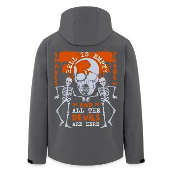 Totenkopf, Tod, Skelett Skull Spruch Shakes peare - Recycelte Männer Softshell-Jacke von Stanley/Stella - Anthrazit - Hinten - AI Model Male 185 light (185cm)