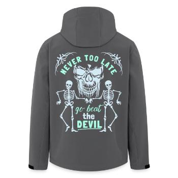 Totenkopf, Tod, Skelett Skull Spruch Motivation - Recycelte Männer Softshell-Jacke von Stanley/Stella - Anthrazit - Hinten - AI Model Male 185 light (185cm)