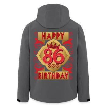 86. Geburtstag 86 Jahre alt Spruch, Vintage-Design - Recycelte Männer Softshell-Jacke von Stanley/Stella - Anthrazit - Hinten - AI Model Male 185 light (185cm)