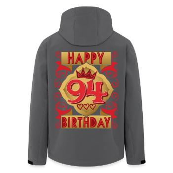 94. Geburtstag 94 Jahre alt Spruch, Vintage-Design - Recycelte Männer Softshell-Jacke von Stanley/Stella - Anthrazit - Hinten - AI Model Male 185 light (185cm)