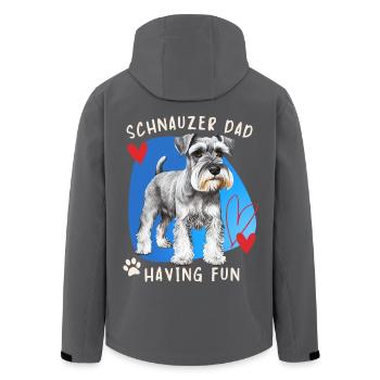 Schnauzer, Schnauzer-Terrier, Schnauzer-Dad Spruch - Recycelte Männer Softshell-Jacke von Stanley/Stella - Anthrazit - Hinten - AI Model Male 185 light (185cm)
