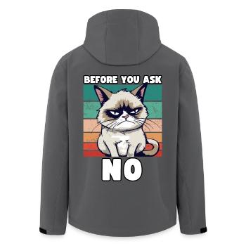 Grump Cat - Before You Ask No - Zynischer Spruch - Recycelte Männer Softshell-Jacke von Stanley/Stella - Anthrazit - Hinten - AI Model Male 185 light (185cm)