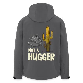 Stachelschwein Humor "Not A Hugger" Kaktus - Recycelte Männer Softshell-Jacke von Stanley/Stella - Anthrazit - Hinten - AI Model Male 185 light (185cm)