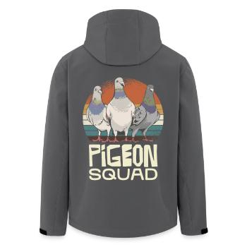 Pigeon Squad Retro Stil Taubenfreunde - Recycelte Männer Softshell-Jacke von Stanley/Stella - Anthrazit - Hinten - AI Model Male 185 light (185cm)