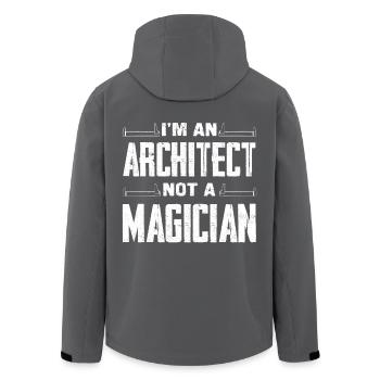 Ich Bin Architekt Nicht Magier - Recycelte Männer Softshell-Jacke von Stanley/Stella - Anthrazit - Hinten - AI Model Male 185 light (185cm)