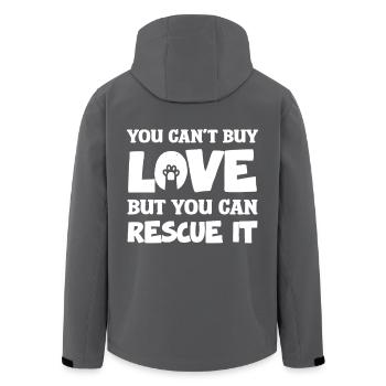 Liebe Kannst Du Nicht Kaufen, Aber Retten - Recycelte Männer Softshell-Jacke von Stanley/Stella - Anthrazit - Hinten - AI Model Male 185 light (185cm)