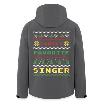 Santas Lieblingssänger Weihnachtsmuster - Recycelte Männer Softshell-Jacke von Stanley/Stella - Anthrazit - Hinten - AI Model Male 185 light (185cm)