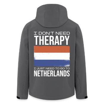 Ich Muss Nur Nach Niederlande Therapie - Recycelte Männer Softshell-Jacke von Stanley/Stella - Anthrazit - Hinten - AI Model Male 185 light (185cm)