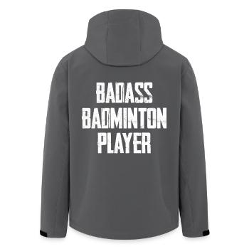 Badass Badminton Spieler - Recycelte Männer Softshell-Jacke von Stanley/Stella - Anthrazit - Hinten - AI Model Male 185 light (185cm)