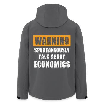 Achtung Spontane Gespräche Über Wirtschaft - Recycelte Männer Softshell-Jacke von Stanley/Stella - Anthrazit - Hinten - AI Model Male 185 light (185cm)