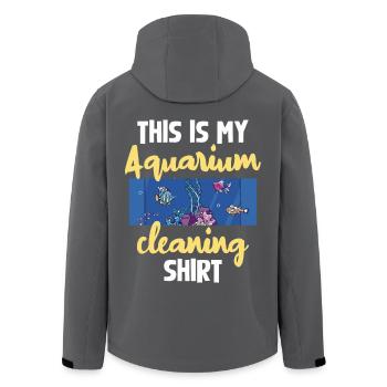 Aquarium Reinigung Lustiger Spruch - Recycelte Männer Softshell-Jacke von Stanley/Stella - Anthrazit - Hinten - AI Model Male 185 light (185cm)